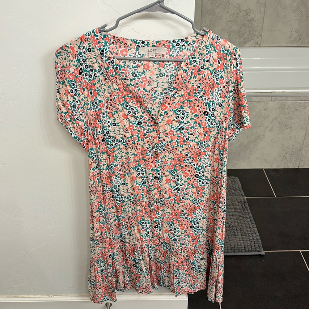 Loft floral dress with buttons